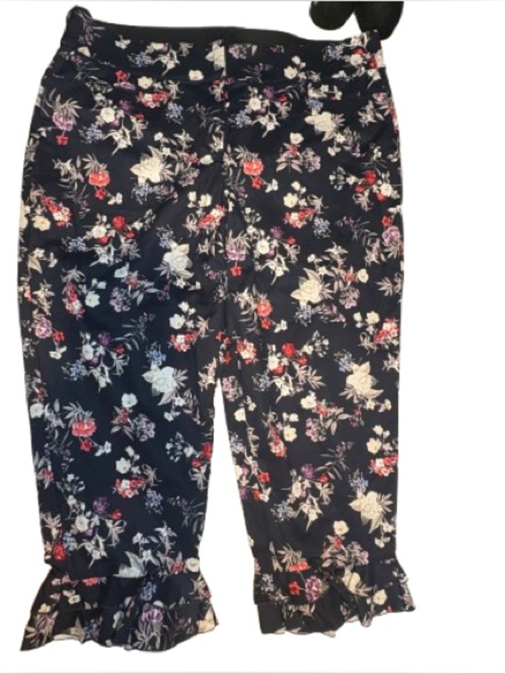 Lane Bryant  Allie Slim Leg Crop dark navy blue floral pattern size 20